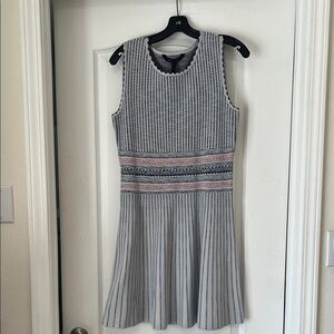 BCBGMaxAzria Gray and coral Patterned  Dress, NWT, M